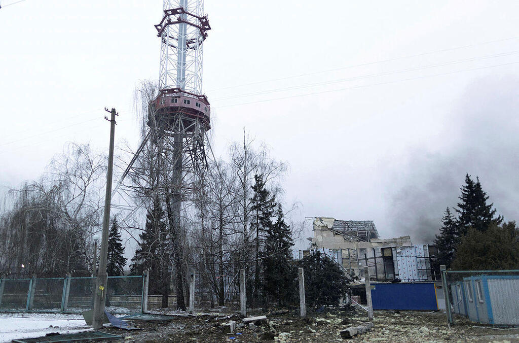 מגדל הטלוויזיה ב קייב אוקראינה הותקף על ידי רוסיה