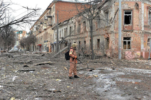 הרס ברחובות חרקוב, העיר השנייה בגודלה באוקראינה, צילום: AFP