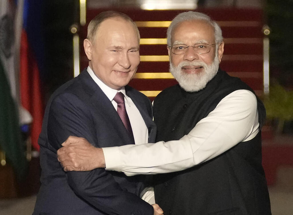 ר"מ הודו מודי ו נשיא רוסיה ולדימיר פוטין בדצמבר שעבר