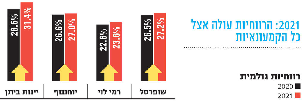 אינפו הרווחיות עולה אצל כל הקמעונאיות