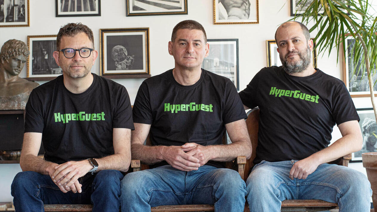מימין נעם רותם ניר ירון ו עמית רהב מייסדי הייפרגסט HyperGuest