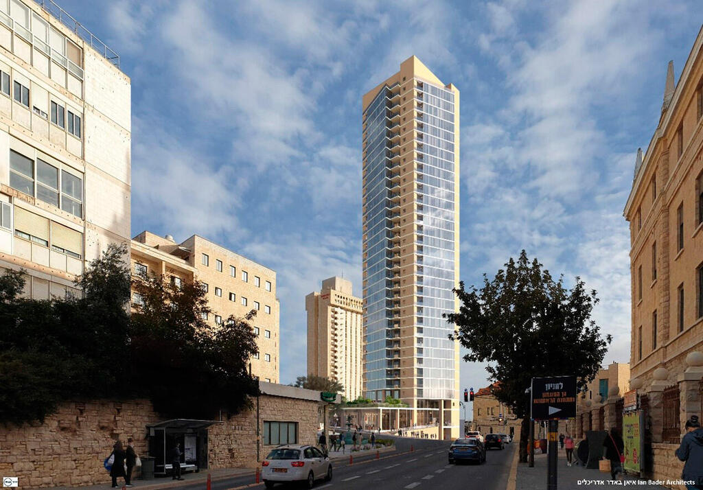 הדמיה למגדל בצומת פריז בירושלים התחדשות עירונית