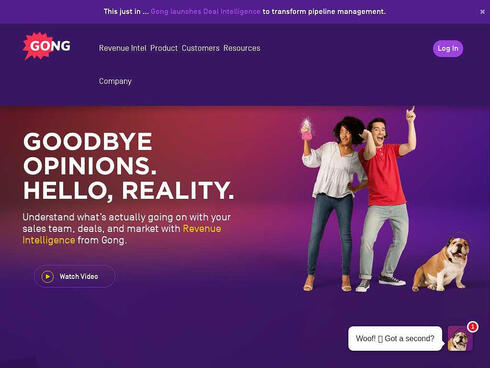 צילום מסך מתוך האתר של gong.io ב-2021
, צילום מסך: gong.io