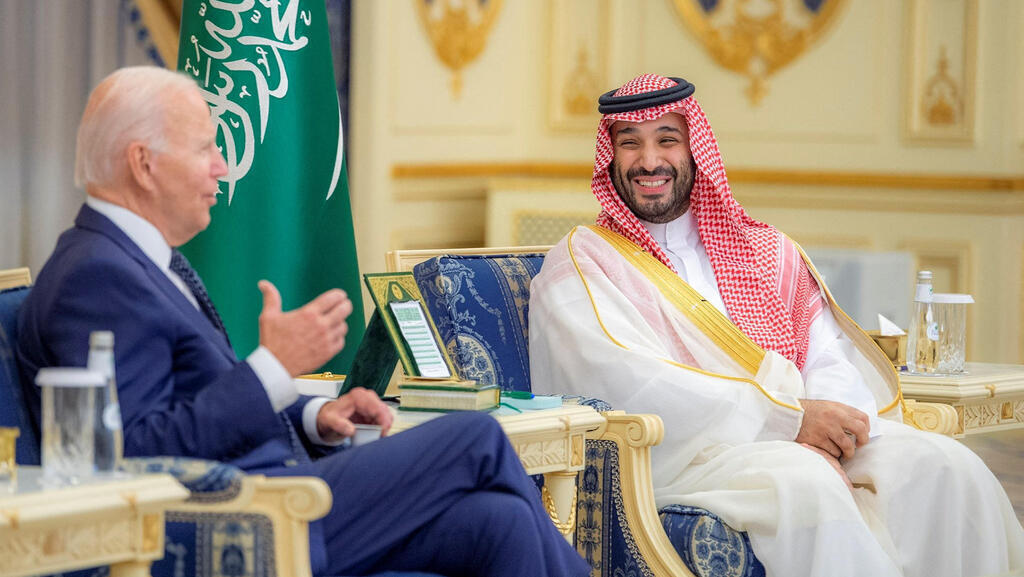 מוחמד בן סלמאן ו ג'ו ביידן פגישה בסעודיה