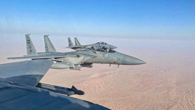 התקיפות לא עזרו. מטוסי F15 של חיל האוויר הסעודי, צילום: RSAF
