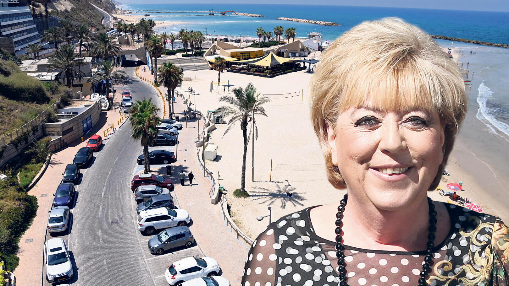 ראש עיריית נתניה מרים פיירברג חניון בחוף סירונית בנתניה