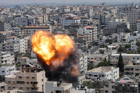 Building in Gaza bombed during Operation Breaking Dawn in 2022 