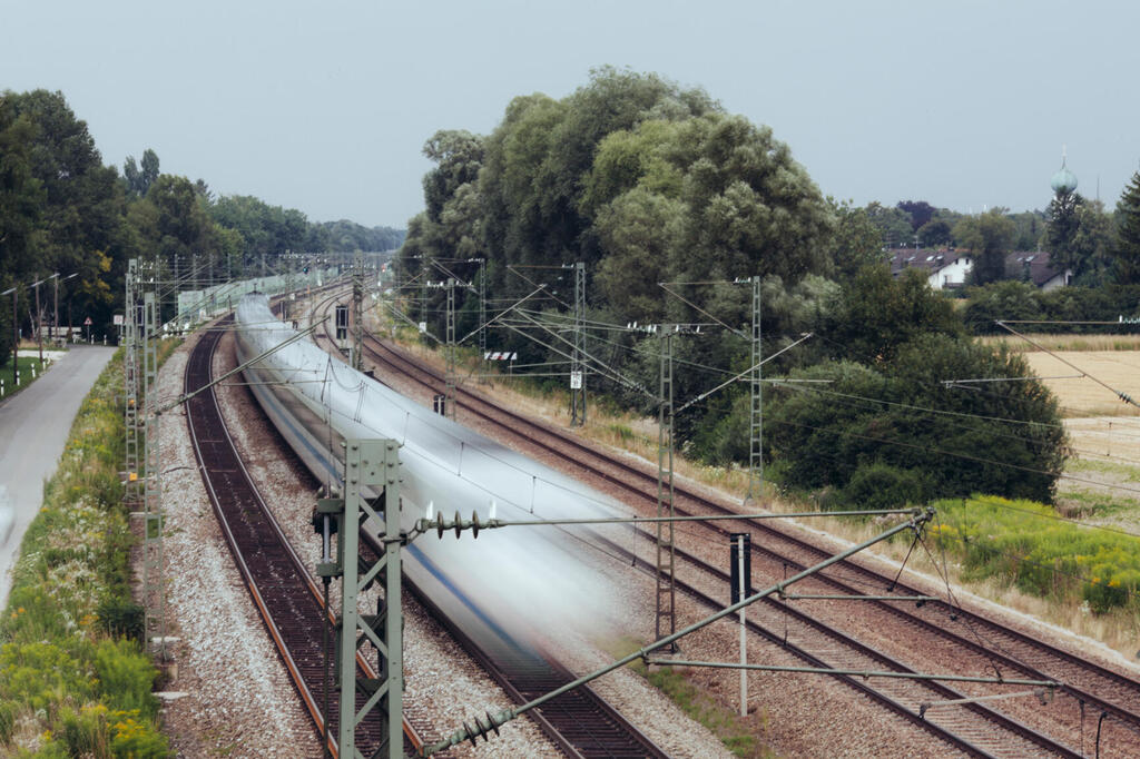 Speeding Train on Railway