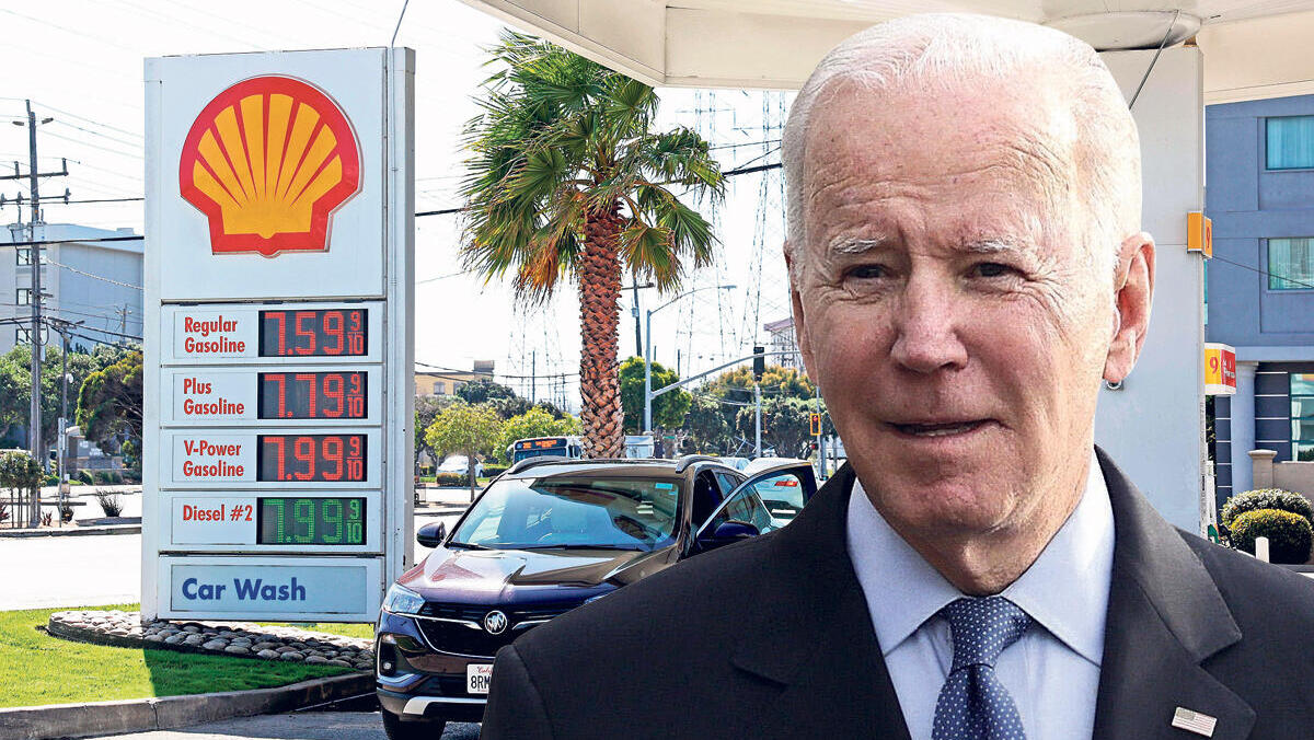 נשיא ארה"ב ג'ו ביידן תחנת דלק ב סן פרנסיסקו החודש