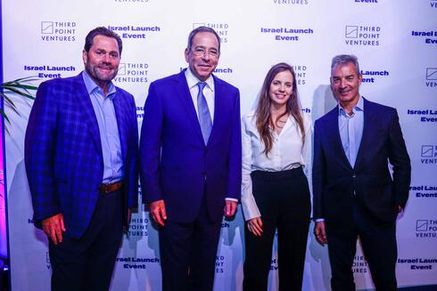 Robert Schwartz (from left), U.S. Ambassador to Israel Thomas Nides, Sapir Harosh, and Daniel Loeb. 