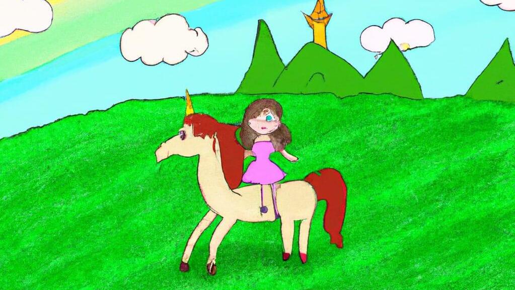 Dall-e generated image of princess riding a unicorn