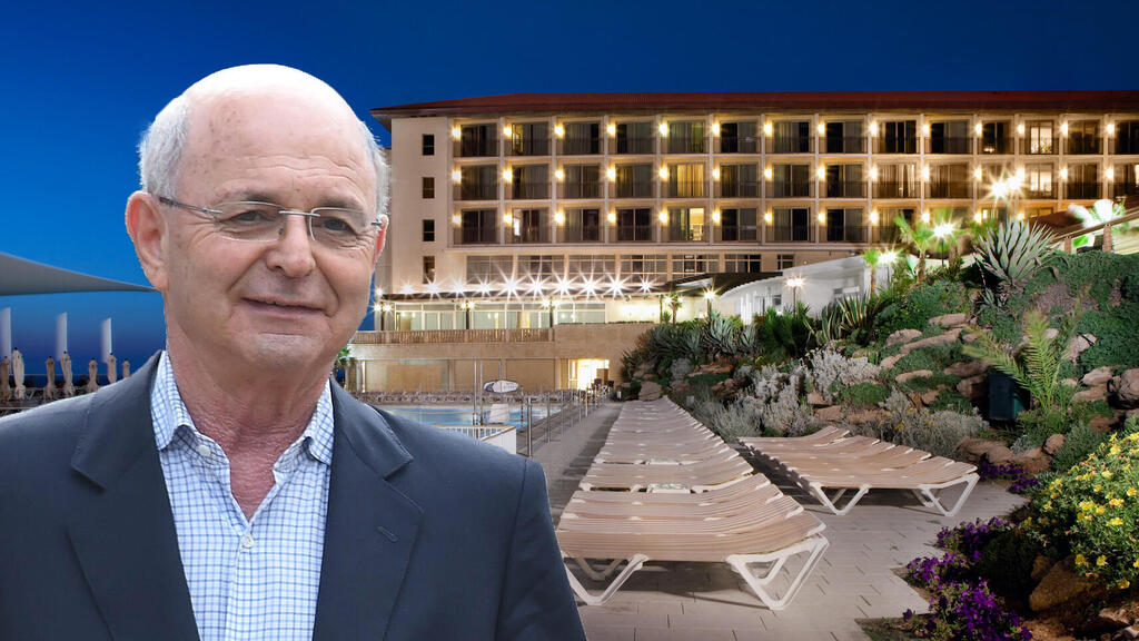 מיקי פדרמן בעל השליטה ב חברת מלונות דן ו חברת אלביט מערכות על רקע מלון דן אכדיה ב הרצליה