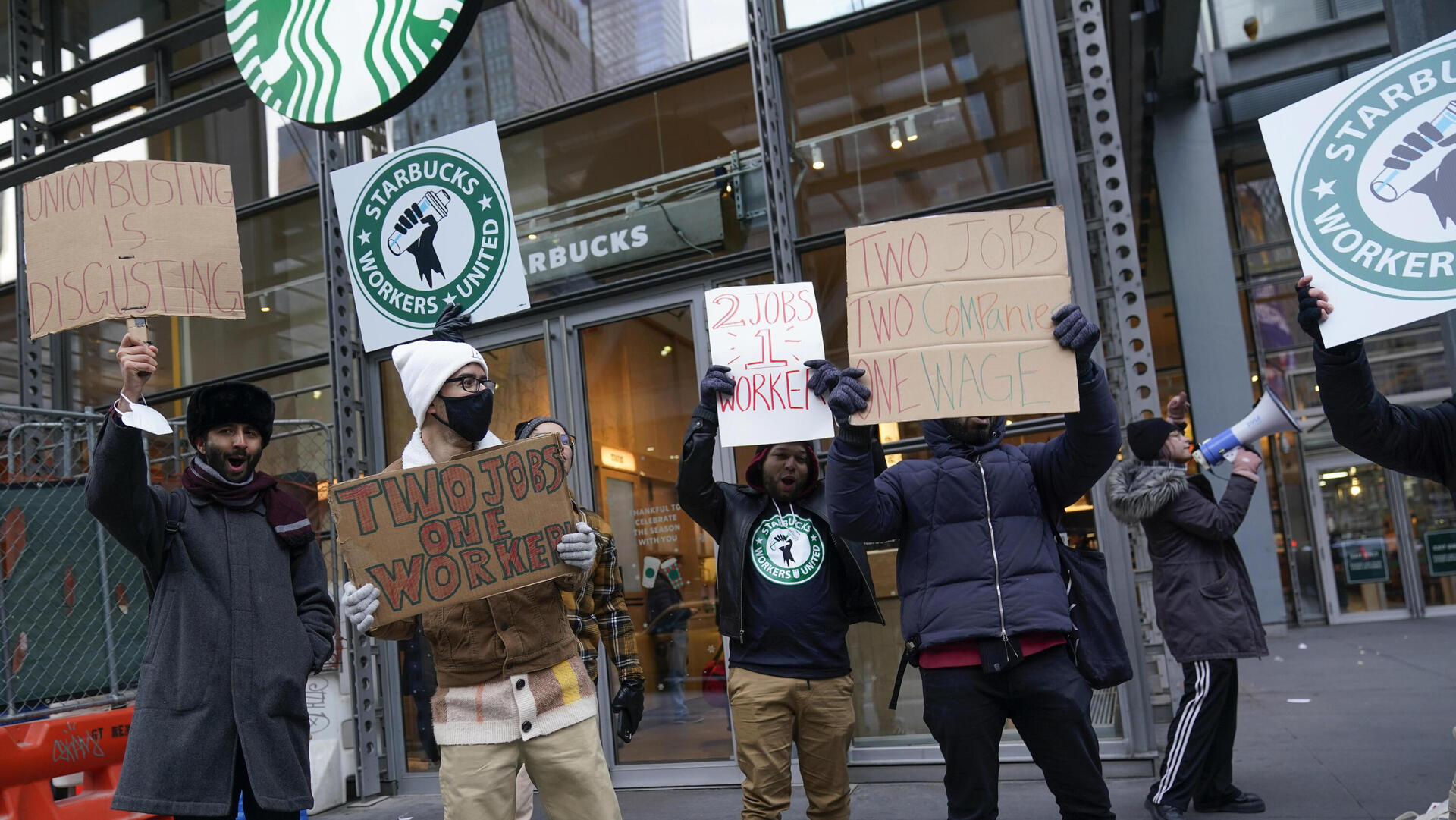 עובדי סטארבקס מפגינים ב ניו יורק