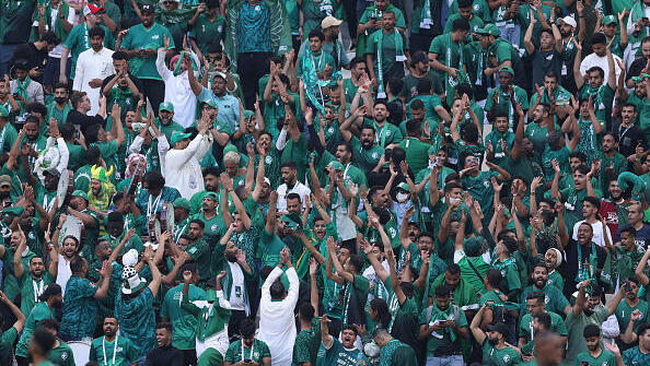 אוהדי סעודיה חוגגים במשחק נגד ארגנטינה מונדיאל 2022