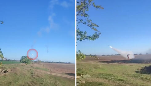 מימין: חייל אוקראיני יורה טיל כתף על KH101 - ופוגע בול, צילום: mil.gov.ua