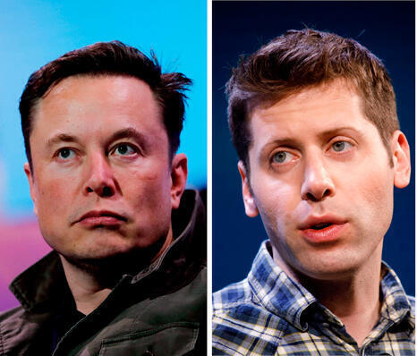 Elon Musk (left) and Sam Altman. 