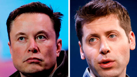 Elon Musk (left) and Sam Altman. 