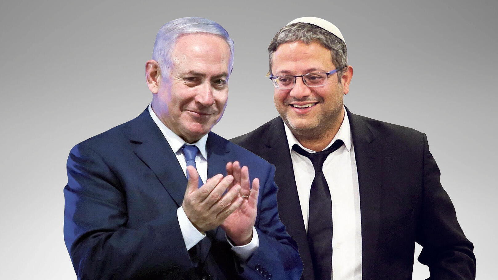 מימין יו"ר עוצמה יהודית איתמר בן גביר וראש הממשלה המיועד בנימין נתניהו