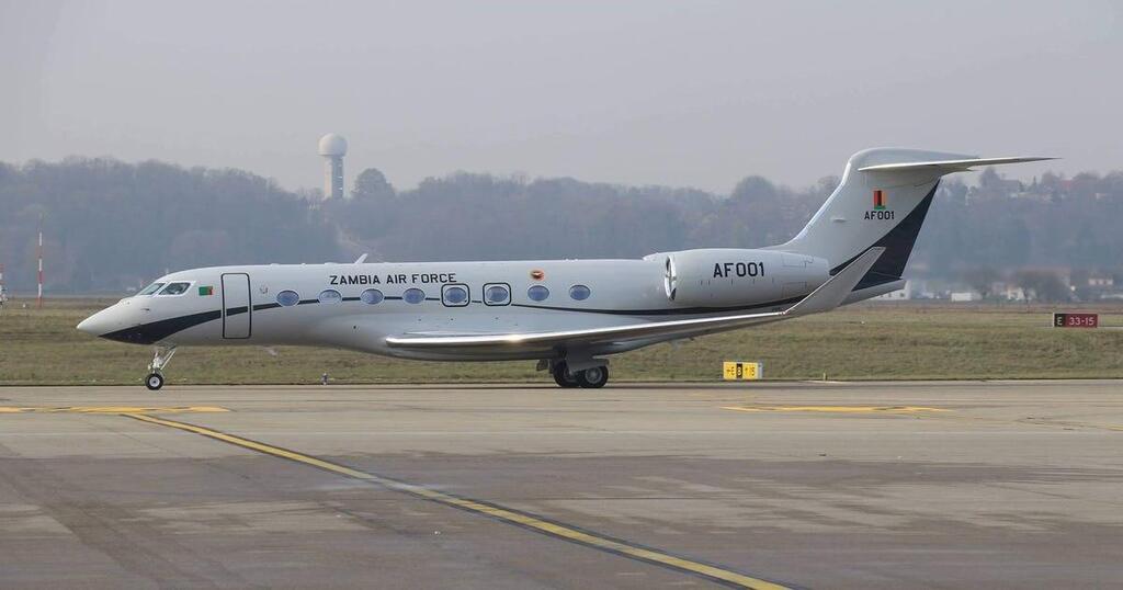 מטוס הגאלפסטרים הנשיאותי G-650 שסופק לזמביה על ידי אלביט