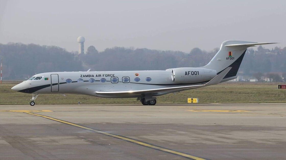 מטוס הגאלפסטרים הנשיאותי G-650 שסופק לזמביה על ידי אלביט