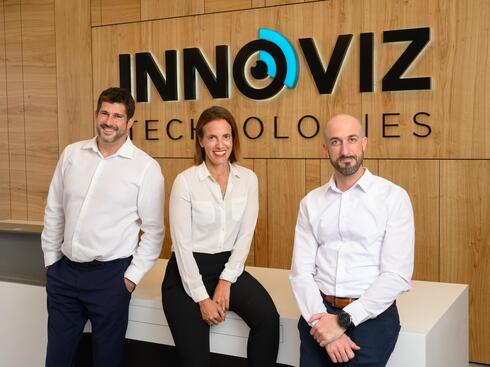 Innoviz CEO Omer Keilaf (from left), Tali Chen (Chief Business Officer) and Oren Buskila (Chief R&D Officer). 