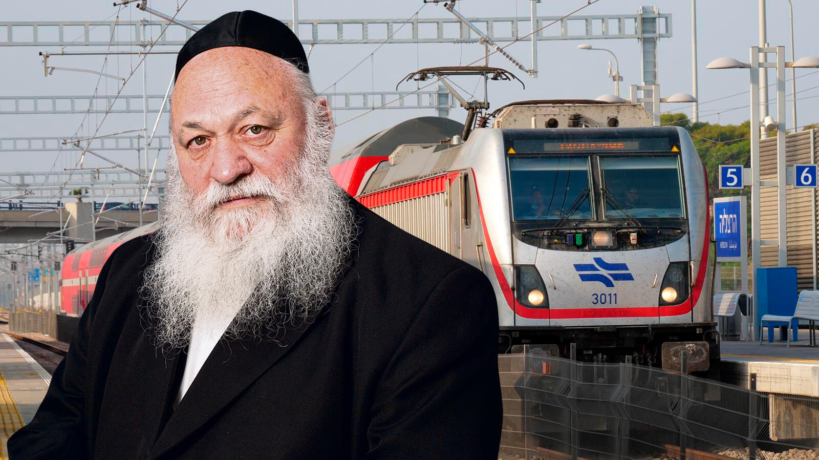 שר השיכון יצחק גולדקנופף על רקע רכבת ישראל