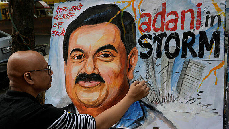ציור של גאוטם אדאני במומבאי הודו קבוצת אדאני