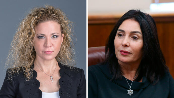 מימין השרה מירי רגב ו עורכת דין מיכל רוזנבוים 