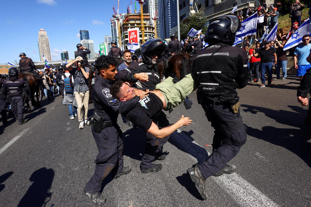 משטרה עימותים מפגינים הפגנה איילון צפון תל אביב