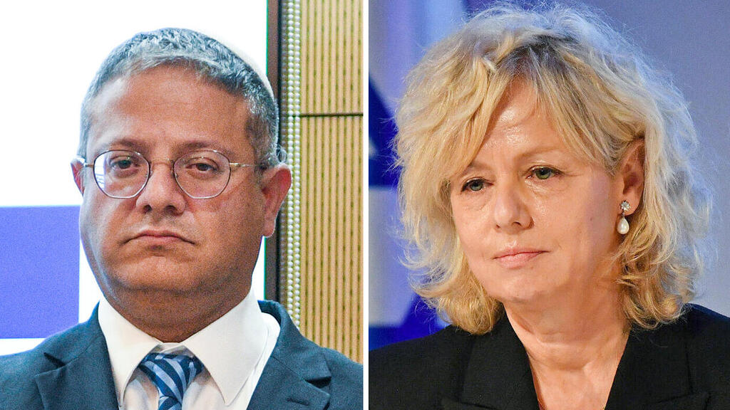 היועמ"שית גלי בהרב מיארה והשר לביטחון לאומי איתמר בן גביר (צילומים: יואב דודקביץ , רפי קוץ) היועמ"שית גלי בהרב מיארה השר לביטחון לאומי איתמר בן גביר