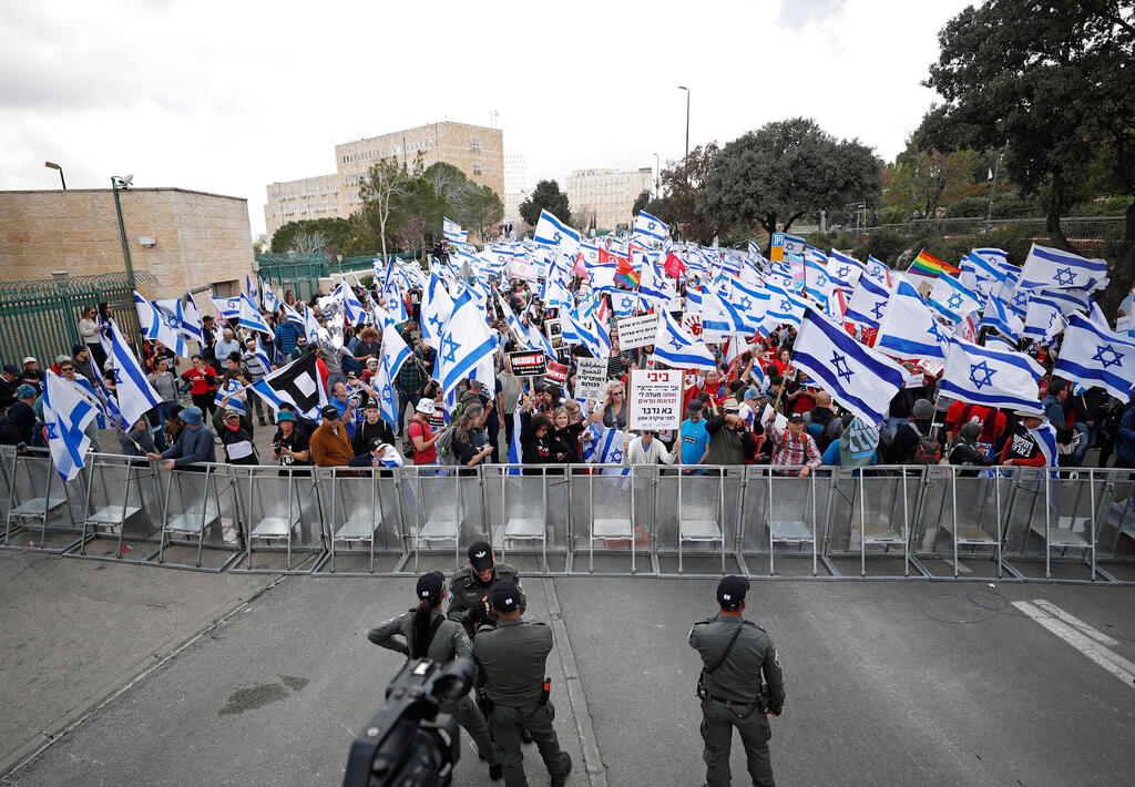 מחאה נגד הרפורמה המשפטית שביתה במשק כנסת ירושלים