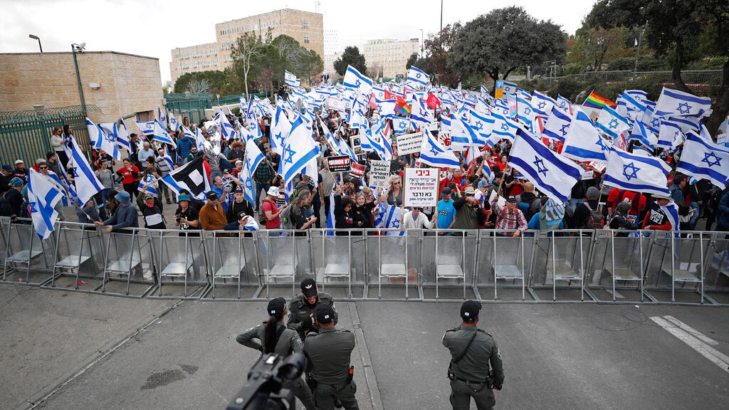 מחאה נגד הרפורמה המשפטית שביתה במשק כנסת ירושלים
