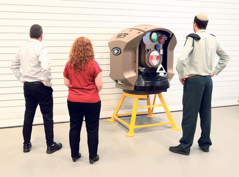 The laser aimer of the Magen Oor interception system in the Rafael laser 