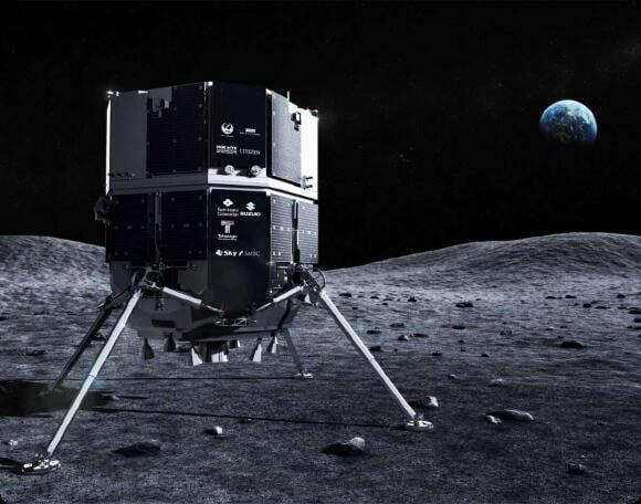 הדמיה של חללית מתוצרת ispace היפנית שהיתה אמורה לנחות על הירח והתרסקה