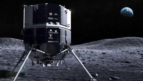 הדמיה של חללית מתוצרת ispace היפנית שהיתה אמורה לנחות על הירח והתרסקה