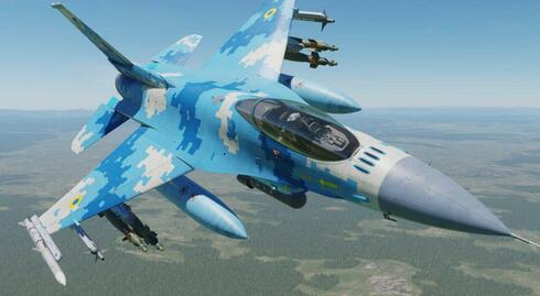 F16 בצבעי חיל האוויר האוקראיני, צילום: DCS