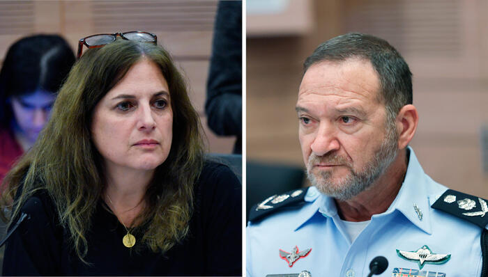 Commissioner of Israel Police Kobi Shabtai (right) and Deputy AG Amit Merari.

