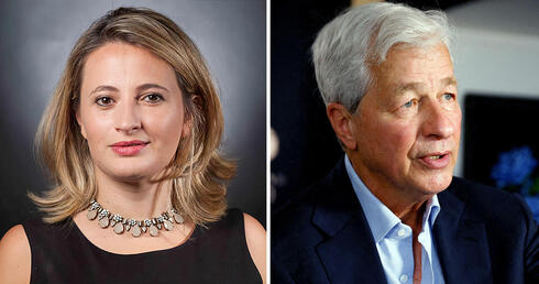 Darya Fuks (left) and JP Morgan CEO Jamie Dimon. 