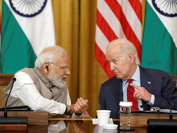 נשיא ארה"ב ביידן וראש ממשלת הודו מודי, צילום: רויטרס