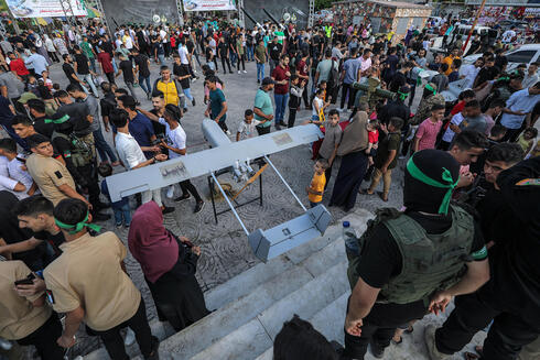 תערוכת הנשק של חמאס בעזה, בשבוע שעבר, צילום: EPA/MOHAMMED SABER
