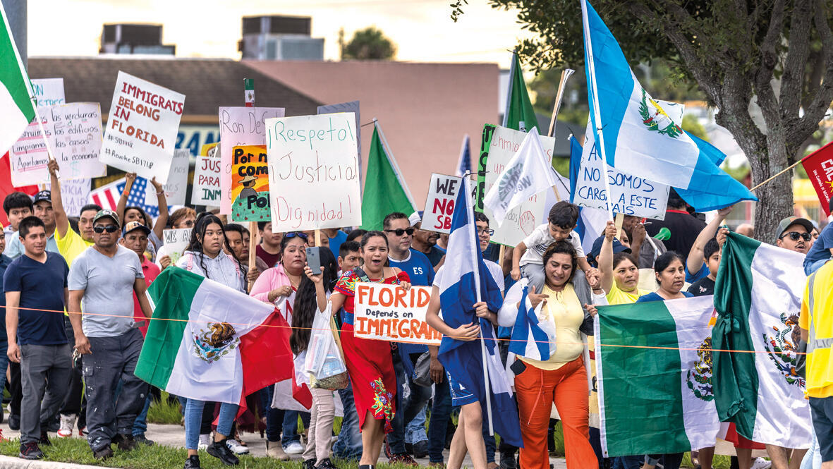 הפגנה נגד אפליית מהגרים בפלורידה