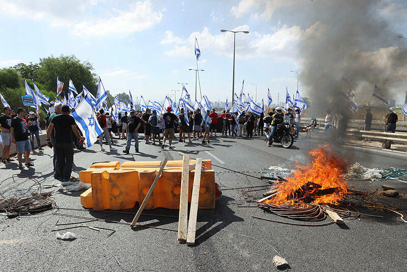 חסימות ב כפר הירוק יום השיבוש 11.7.2023