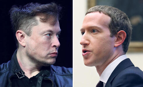 Elon Musk (left) and Mark Zuckerberg. 