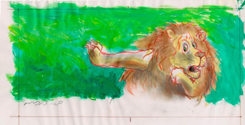 פנאי דני קרמן תערוכה תערוכה חדשה במוזיאון הישראלי לקריקטורה איור לספר האריה שאהב תות 