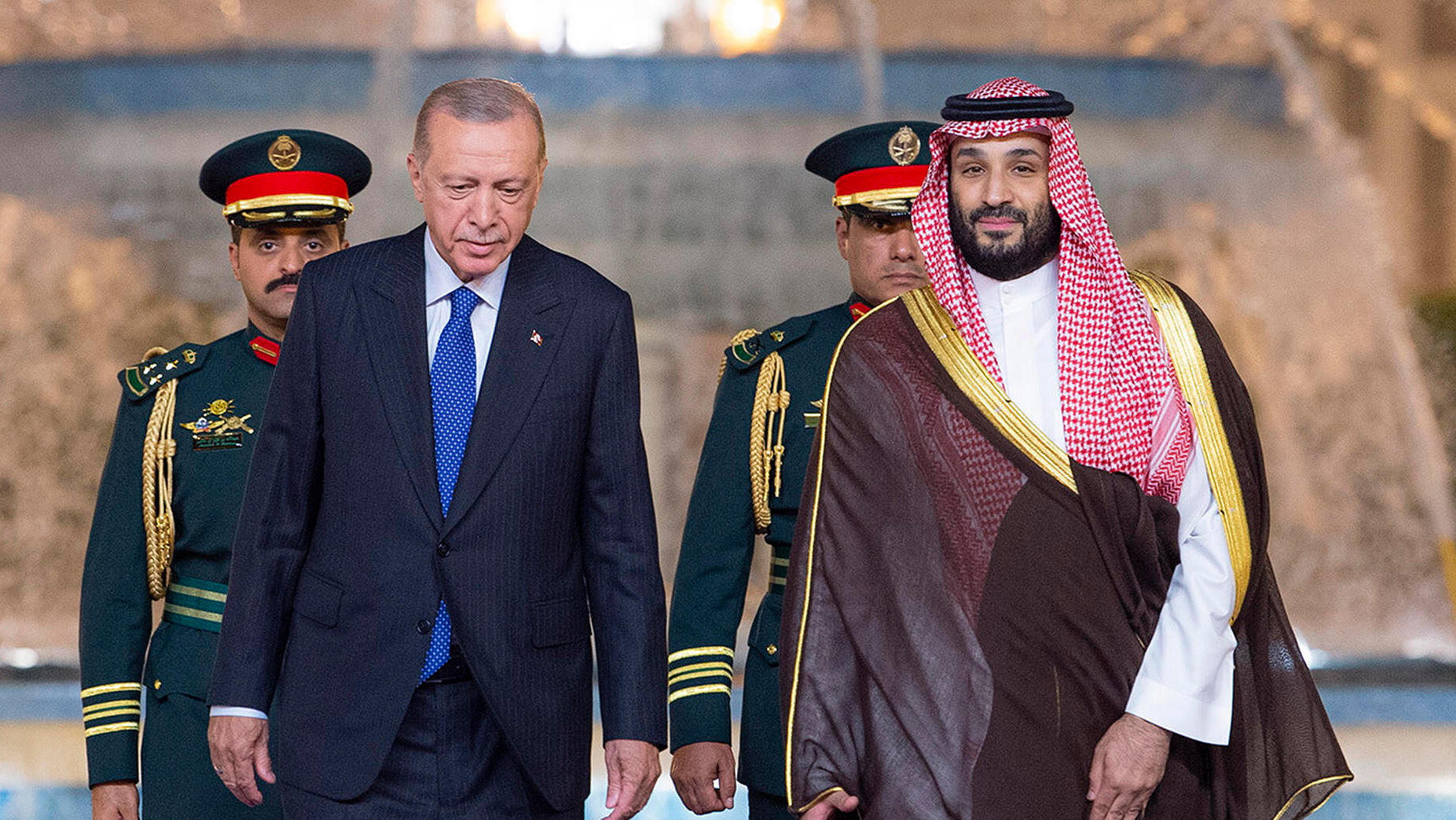 נשיא טורקיה ארדואן ויורש העצר הסעודי מוחמד בן סלמאן