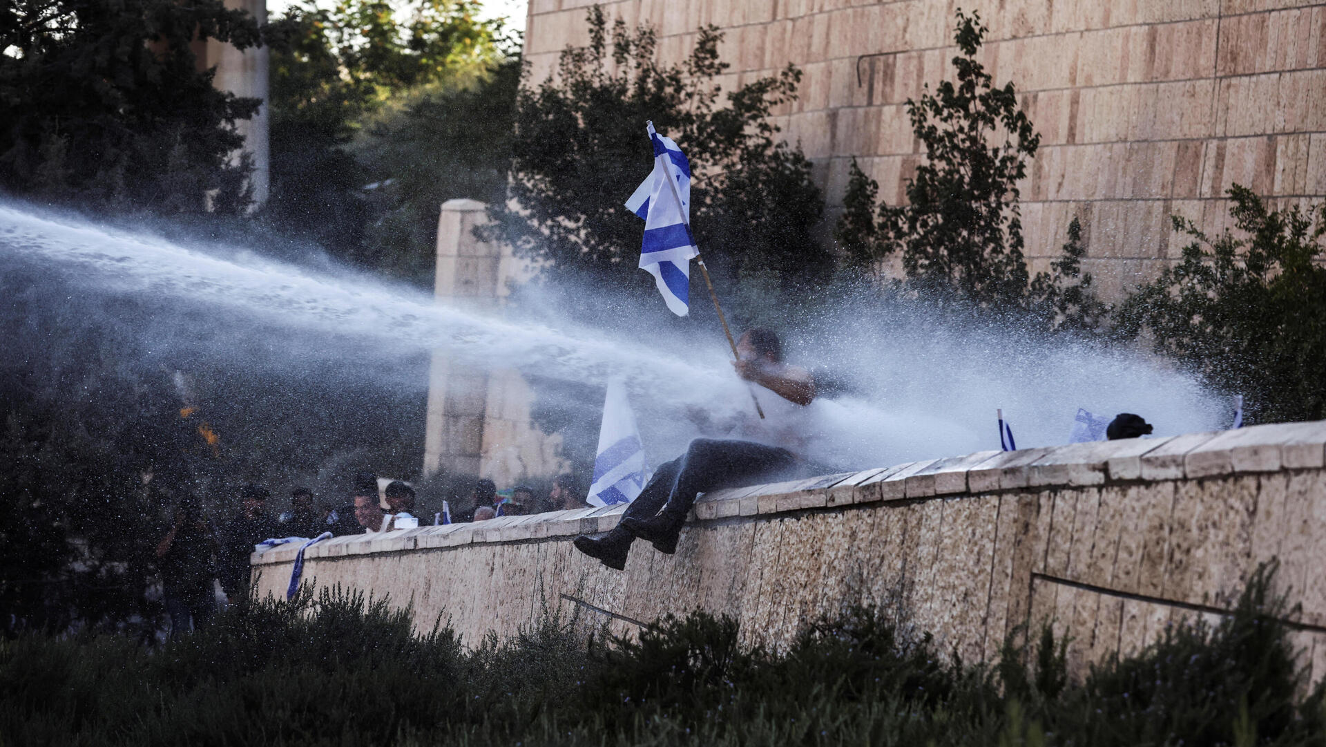 הפגנה מכת"זית פוגעת ב מפגין ב ירושלים 24.7.23