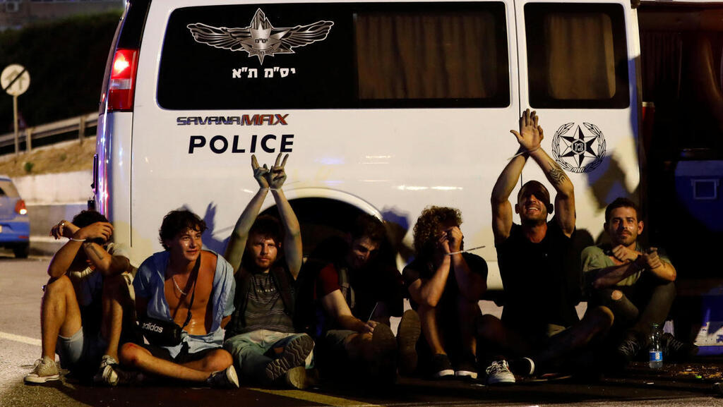 עצורים בהפגנה בתל אביב נגד ההפיכה המשטרית בשבוע שעבר