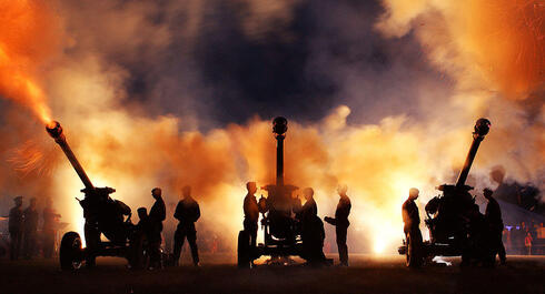 אש ארטילרית היא שעצרה את הפלישה הרוסית, צילום: UK MOD