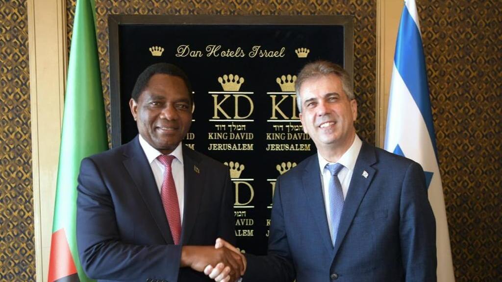 שר החוץ אלי כהן ו נשיא זמביה האקאינדה היצ'ילמה