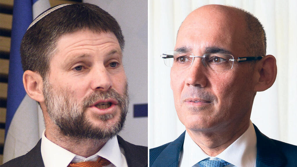 הנגיד אמיר ירון ושר האוצר בצלאל סמוטריץ' (צילומים: אלכס קולומויסקי, רפי קוץ) נגיד בנק ישראל אמיר ירון ושר האוצר בצלאל סמוטריץ'